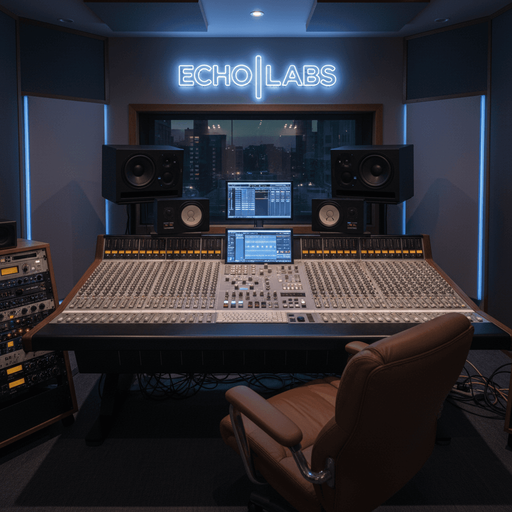 Professional sound design and audio production setup